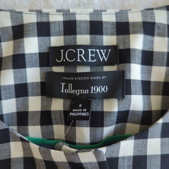 J Crew Louisa Lady Jacket Italian Stretch Wool Black Gingham NWT Size 8 - Picture 9 of 11